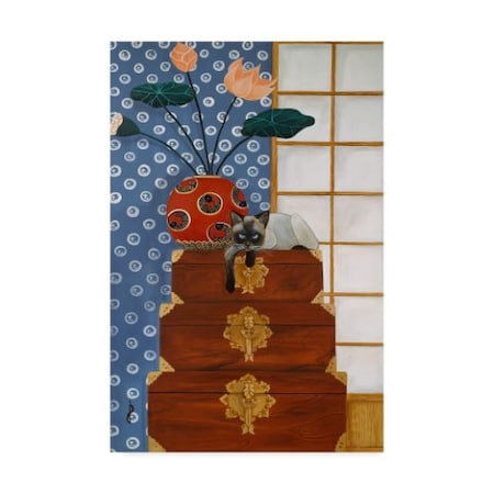 Jan Panico 'Jasmine On Oriental Wedding Chests' Canvas Art,22x32